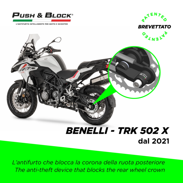 Push & Block Blocca Ruota WL-B01 BENELLI TRK 502 X dal 2018 - immagine 2